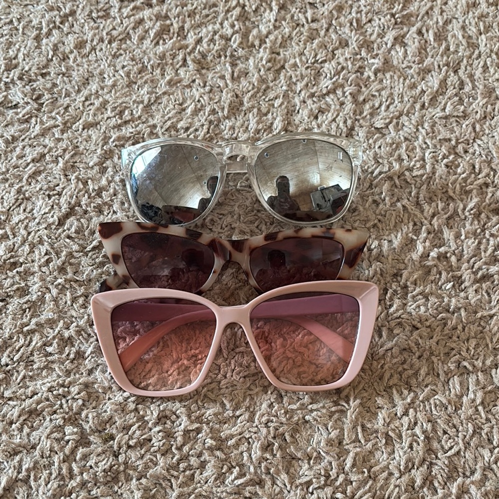 SHEIN Sunglasses Set - Silver, Brown, Pink